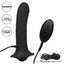 Her Royal Harness Me2 Remote Rumbler Vibrating Strap-On combo contains 2 independent motors w/ 10 vibration modes & a nubby clitoral texture for the wearer. Features & USB charging cord.