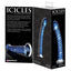  Icicles No. 29 Spiral Ribbed Glass Dildo has a bulbous tapered tip + a curved shaft for G-spot/prostate stimulation & a raised ribbed texture for more stimulation. Package.