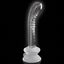 Icicles No. 88 Ridged Curved Glass G-Spot Wand With Suction Cup has a bulbous head & curved neck to hit the G-spot or P-spot perfectly + a ridged shaft & an optional suction cup for more ways to play. 3