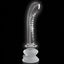 Icicles No. 88 Ridged Curved Glass G-Spot Wand With Suction Cup has a bulbous head & curved neck to hit the G-spot or P-spot perfectly + a ridged shaft & an optional suction cup for more ways to play. 4