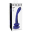 Icicles No. 89 Smooth Curved Glass G-Spot Wand With Suction Cup has a bulbous head & slim curved neck to target the G-spot or P-spot & an optional suction cup for versatile hands-free play. Package.