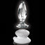 Icicles No. 91 Glass Anal Plug With Suction Cup has a tapered tip for easy entry, a harness-compatible flared base & comes with a flexible silicone suction cup. 4