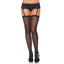 These unique thigh-high stockings have 'love' written in cursive script along the back seam & simple solid thigh bands that pair well w/ suspenders. Black (2)
