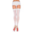 These sheer thigh-highs have a timeless backseam detail & floral lace tops for a sultry, feminine touch. White.