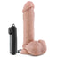 Loverboy The Goalie Realistic Vibrating 8" Dildo With Remote has a ridged phallic head & veiny shaft + a multispeed vibrating power pack for even more stimulation.