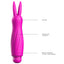  Luminous Sofia 10-Speed Bunny Bullet Vibrator has pointed rabbit ears w/ 10 tantalising vibration modes packed into a travel-friendly compact body. Pink-features.