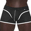 Male Power Sport Mesh Mini Shorts are made w/ breathable mesh to let your skin peek out of the full-coverage trunk design & have contrast seams for that athletic look.