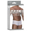 Male Power Stretch Lace Mini Shorts are made from stretchy floral lace w/ a comfort-fit pouch to support & accentuate your package. White-package.