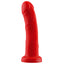 This phallic dong sports a thick veiny shaft + ridged head for realistic stimulation & a harness-compatible suction cup base for versatile solo or couples play. Red.
