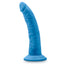 Neo Elite 7.5" Silicone Dual Density Cock Dildo has a natural-feeling dual-density design w/ a soft outer layer & firm inner core + a ridged phallic head & veiny shaft. Blue.