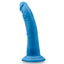 Neo Elite 7.5" Silicone Dual Density Cock Dildo has a natural-feeling dual-density design w/ a soft outer layer & firm inner core + a ridged phallic head & veiny shaft. Blue (2)