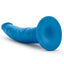 Neo Elite 7.5" Silicone Dual Density Cock Dildo has a natural-feeling dual-density design w/ a soft outer layer & firm inner core + a ridged phallic head & veiny shaft. Blue (3)