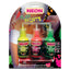 Neon Play Paints -fluoro paints have tapered nozzles for precise application & glow under black lights or you can use the included UV pen to illuminate. 3 x 30ml bottles, package