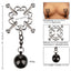 Nipple Grips - 4-Point Weighted Nipple Press - weighted metal nipple clamps feature a screw-down 4-point press with a pair of dangling 43.5g weights. 4