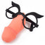 Novelty Pecker Glasses have bushy eyebrows & a hollow penis to fit comfortably over your nose, perfect for a gag gift or funny adult costume. (2)