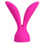 This duo of waterproof silicone wand attachments includes the rabbit ear-like Palm Delight head + the Palm Tease head that has 3 flickering tips. Rabbit ear head.