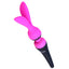 This duo of waterproof silicone wand attachments includes the rabbit ear-like Palm Delight head + the Palm Tease head that has 3 flickering tips. Attached to the wand.