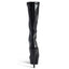 Pleaser Delight 6" Stiletto Platform Knee Boots - Matte Black have a 6" stiletto heel & a 1 & ¾" platform w/ a full-length inner side zip in stretchy matte black faux leather. (4)
