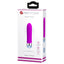 Pretty Love Sebastian Textured Silicone Bullet Vibrator delivers 12 vibration modes w/ a textured shaft for more stimulation + convenient memory function. Purple-package.
