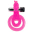 This vibrating cockring fits around his shaft & balls for a secure fit & pleasures her clitoris with the textured bunny-shaped stimulator.