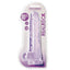 RealRock 10" Crystal Clear Realistic Dildo With Balls & Suction Cup is big & girthy to stimulate your G-spot or P-spot w/ a ridged head, veiny shaft + testicles for safe anal or vaginal play. Purple-package.