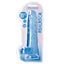 RealRock 10" Crystal Clear Realistic Dildo With Balls & Suction Cup is big & girthy to stimulate your G-spot or P-spot w/ a ridged head, veiny shaft + testicles for safe anal or vaginal play. Blue-package.