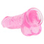 RealRock 10" Crystal Clear Realistic Dildo With Balls & Suction Cup is big & girthy to stimulate your G-spot or P-spot w/ a ridged head, veiny shaft + testicles for safe anal or vaginal play. Pink-suction cup.