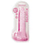 RealRock 10" Crystal Clear Realistic Dildo With Balls & Suction Cup is big & girthy to stimulate your G-spot or P-spot w/ a ridged head, veiny shaft + testicles for safe anal or vaginal play. Pink-package.