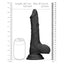  RealRock 10" Realistic Dildo With Balls & Suction Cup has realistic sculpted details like a phallic head & veiny shaft in velvety-soft skin like material. Black-dimension.