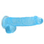 RealRock 6" Crystal Clear Realistic Dildo With Balls & Suction Cup has a realistic shape & natural size w/ almost 5 insertable inches & a phallic head, veiny shaft + testicles for safe anal or vaginal play. Blue. (2)
