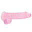 RealRock 6" Crystal Clear Realistic Dildo With Balls & Suction Cup has a realistic shape & natural size w/ almost 5 insertable inches & a phallic head, veiny shaft + testicles for safe anal or vaginal play. Pink. (2)