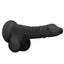 RealRock 7" Realistic Dildo With Balls & Suction Cup has soft skin-like material over its firm, squishy body for realistic sensations thanks to the G-/P-spot head, veiny shaft & balls. Black. (4)