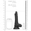 RealRock 7" Realistic Dildo With Balls & Suction Cup has soft skin-like material over its firm, squishy body for realistic sensations thanks to the G-/P-spot head, veiny shaft & balls. Black-dimension.