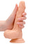 RealRock 7" Realistic Dildo With Balls & Suction Cup has soft skin-like material over its firm, squishy body for realistic sensations thanks to the G-/P-spot head, veiny shaft & balls. Flesh-on hand.