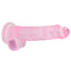RealRock 8" Crystal Clear Realistic Dildo With Balls & Suction Cup has a realistic shape w/ 6.3" insertable & a ridged phallic head, veiny shaft + testicles for safe anal or vaginal play. Pink. (2)