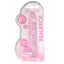 RealRock 8" Crystal Clear Realistic Dildo With Balls & Suction Cup has a realistic shape w/ 6.3" insertable & a ridged phallic head, veiny shaft + testicles for safe anal or vaginal play. Pink-package.