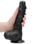 RealRock 8" Realistic Dildo With Balls & Suction Cup has velvety-soft skin over its firm yet squishy body for an incredibly realistic feeling thanks to the G-/P-spot head, veiny shaft & balls. Black-on hand.