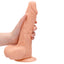RealRock 9" Realistic Dildo With Balls & Suction Cup has firm yet squishy body that feels like the real thing & has a phallic G-/P-spot head, veiny shaft & balls for safe anal or vaginal play. Flesh-on hand.