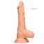 RealRock 9" Realistic Dildo With Balls & Suction Cup has firm yet squishy body that feels like the real thing & has a phallic G-/P-spot head, veiny shaft & balls for safe anal or vaginal play. Flesh-soft TPE.