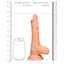 RealRock 9" Realistic Dildo With Balls & Suction Cup has firm yet squishy body that feels like the real thing & has a phallic G-/P-spot head, veiny shaft & balls for safe anal or vaginal play. Flesh-dimension.