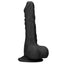 RealRock 9" Realistic Dildo With Balls & Suction Cup has firm yet squishy body that feels like the real thing & has a phallic G-/P-spot head, veiny shaft & balls for safe anal or vaginal play. Black.