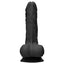 RealRock 9" Realistic Dildo With Balls & Suction Cup has firm yet squishy body that feels like the real thing & has a phallic G-/P-spot head, veiny shaft & balls for safe anal or vaginal play. Black. (2)