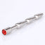 Love in Leather Metal Sounding Rod With Red Gem
