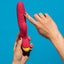 Romp Jazz Rabbit Vibrator stimulates her clitoris & G-spot w/ a flexible curved head that's ribbed for more sensation. Ribbed tip.