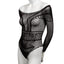 Scandal - Off The Shoulder Body Suit - long-sleeve one-piece lingerie has a geometric design to emphasise key areas of your figure & exposes your collarbones & shoulders. Black 2