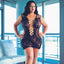 Scandal - Peek-A-Boo Mini Dress - Curvy -plus-sized dress has a plunging neckline & waist cutouts covered with hot criss-cross strappy details, all in a stretchy lace & mesh fabric.