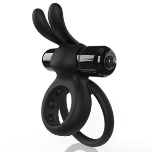 Screaming O 4B Ohare Deep Bass Vibrating Cock & Ball Ring has a new 4B motor for deep, rumbling vibrations that keep the wearer's erection harder for longer while pleasing a partner's clitoris! Black. (2)