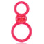 Screaming O - Ofinity Plus - vibrating cockring has a textured mini motor in a figure-8 design you can wear in 2 ways. Red.