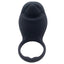Silicone Love Ring - Tongue has 10 wicked vibration modes & a tongue-shaped clitoral stimulator for her pleasure. Waterproof & rechargeable for easy, endless fun. Black.