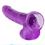 Size Queen™ - 10" Dildo - firm & flexible 10" dong has a realistic phallic head & veiny shaft with a harness-compatible suction cup for hands-free fun, solo or partnered. Clear Purple. On-hand. (3)